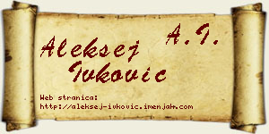 Aleksej Ivković vizit kartica